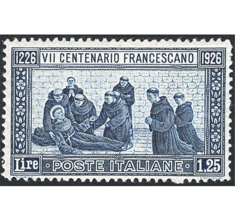 1926 - S. Francesco 1,25 £ dent. 13½, n° 196. Cert.: Chia. Cat. € 1.650 (**)
