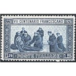 1926 - S. Francesco 1,25 £ dent. 13½, n° 196. Cert.: Chia. Cat. € 1.650 (**)