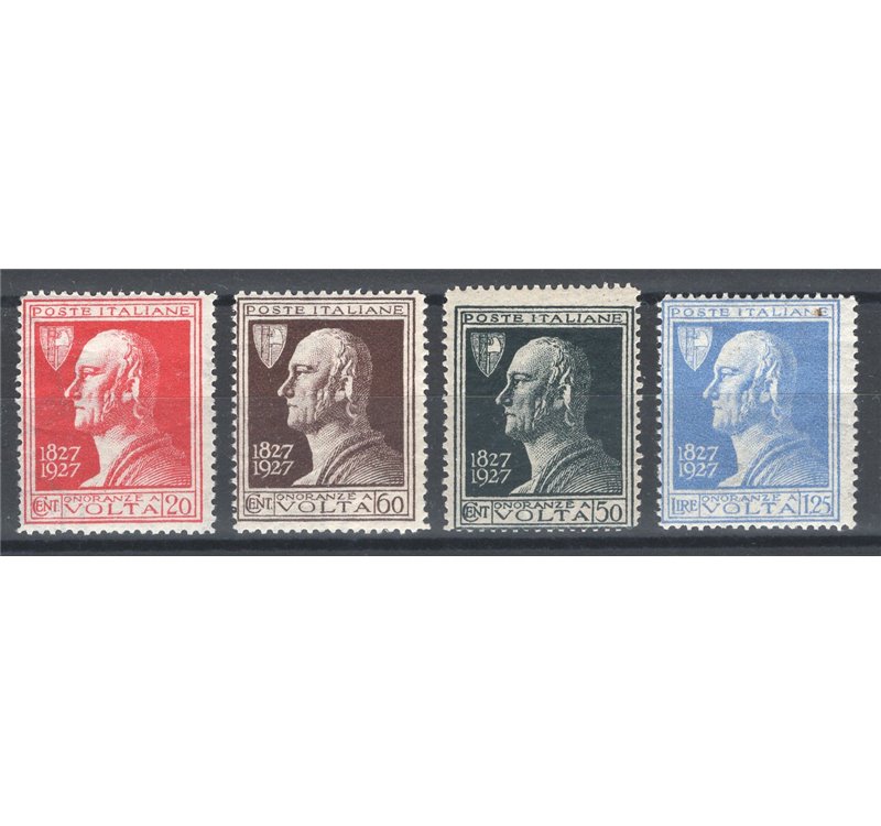 1927 - Volta con filigrana corona coricata destra compreso il raro 1,25 £ oltremare, serie n° 210/13. Cert.: IC (**)