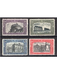 1928 - Milizia II, serie n° 220/23 con ottima centratura. Cert.: Biondi. Cat. € 900 (**)