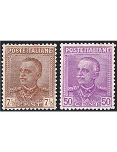 1928 - Tipo Giubileo, serie n° 224/25 con ottima centratura. Cert.: IC. Cat. € 400 (**)