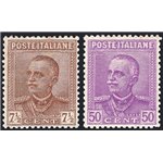 1928 - Tipo Giubileo, serie n° 224/25 con ottima centratura. Cert.: IC. Cat. € 400 (**)
