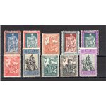 1928 - Emanuele Filiberto, serie n° 226/29 + 233/38 con ottima centratura. Cert.: Biondi. Cat. € 1.050 (**)