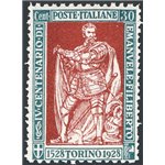 1928 - Emanuele Filiberto 30 c. verde e bruno dent. 11x13¾, n° 228b. Firm.: Raybaudi. Cert.: IC. Cat. € 1.200 (**)