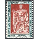 1928 - Emanuele Filiberto 30 c. verde e bruno e dent. 13¾ a sinistra e 11 gli altri tre lati, n° 226f. Firm.: Raybaudi. Cert.: I