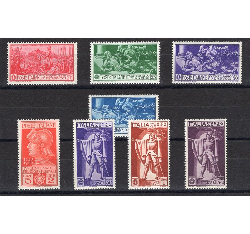 1930 - Ferrucci, serie n° 276/80 + P.A. 18/20. Cat. € 210 (**)