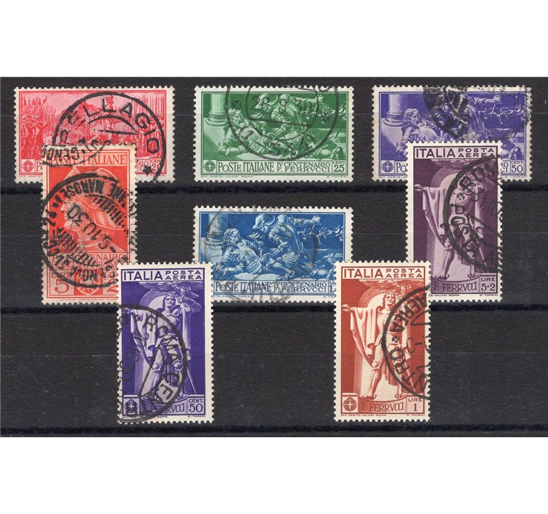 1930 - Ferrucci, serie n° 276/80 + P.A. 18/20. Cert.: IC. Cat. € 380 (U)