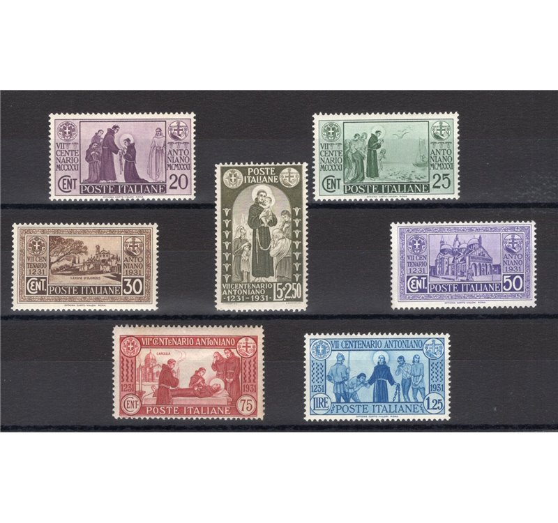 1931 - S. Antonio, serie n° 292/98. Cert.: IC. Cat. € 300 (**)