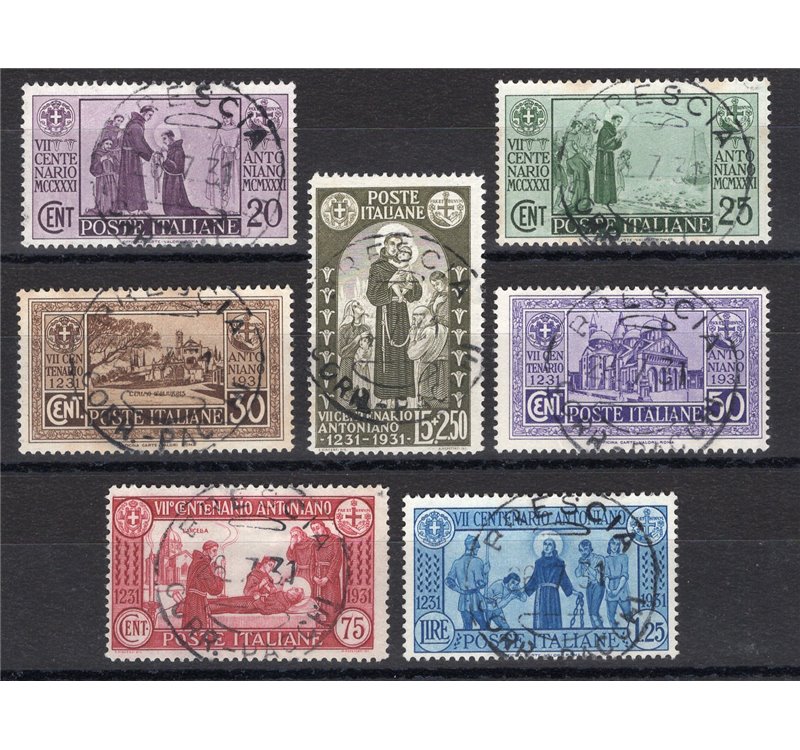 1931 - S. Antonio, serie n° 292/98. Cert.: IC. Cat. € 550 (U)