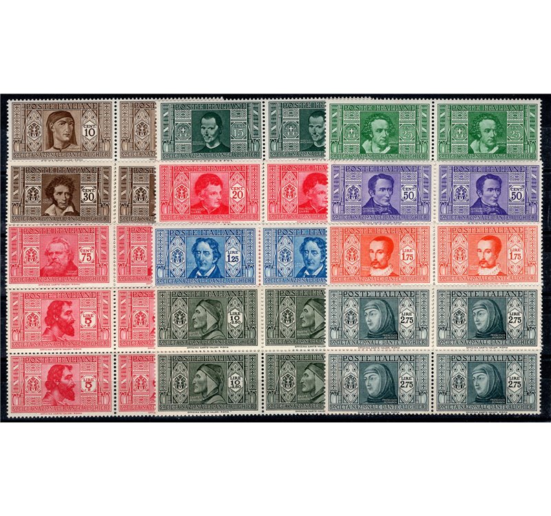 1932 - Dante, serie n° 303/14 in quartina. Cert.: Biondi. Cat. € 2.500 (**)