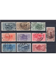 1932 - Garibaldi, serie n° 315/24 + P.A. 32/38. Cert.: Biondi. Cat. € 525 (U)