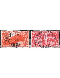 1932 - Marcia su Roma, serie n° 325/40 + P.A. 42/43 + Ex 17/18 con annulli originali in data. Cert.: IC. Cat. € 1.200 (U)