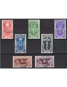 1933 - Anno Santo, serie n° 345/49 + P.A. 54/55. Cert.: IC. Cat. € 825 (U)