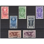 1933 - Anno Santo, serie n° 345/49 + P.A. 54/55. Cert.: IC. Cat. € 825 (U)