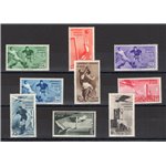 1934 - Calcio, serie n° 357/61 + P.A. 69/71. Cert.: IC. Cat. € 900 (**)