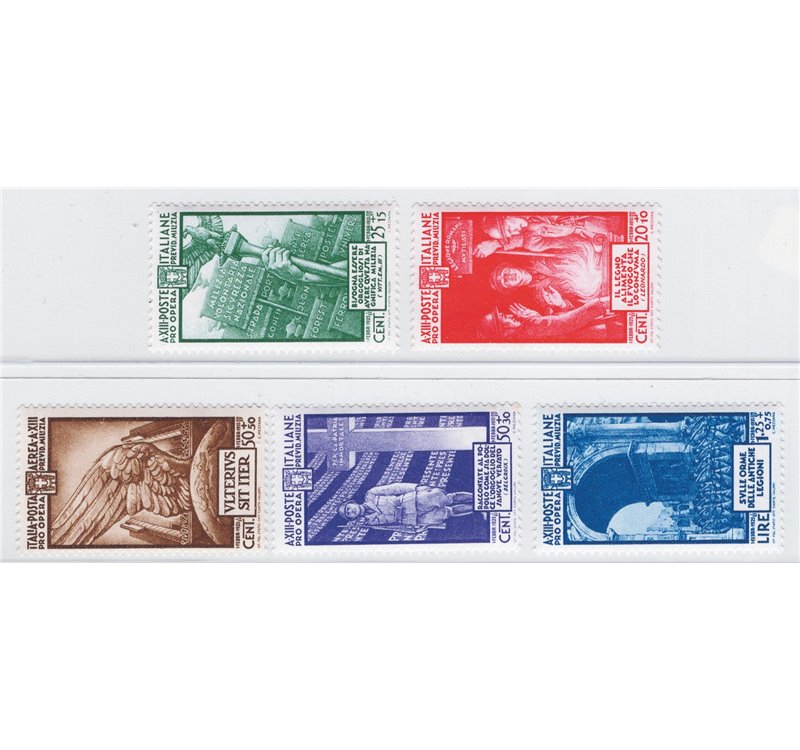 1935 - Milizia IV, serie n° 380/83 + P.A. 89. Cat. € 160 (**)