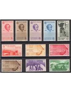 1935 - Bellini, serie n° 388/93 + P.A. 90/94 con ottima centratura. Cert.: Biondi. Cat. € 2.000 (**)