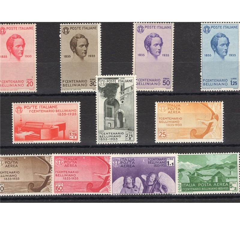 1935 - Bellini, serie n° 388/93 + P.A. 90/94. Cert.: IC. Cat. € 1.000 (**)