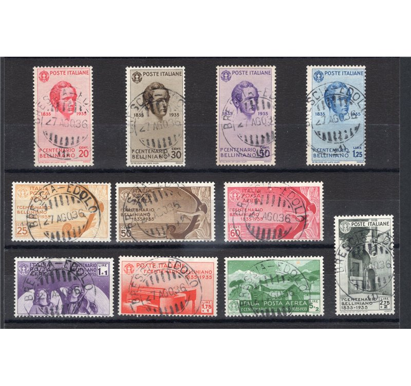1935 - Bellini, serie n° 388/93 + P.A. 90/94. Cert.: IC. Cat. € 2.250 (U)