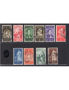 1937 - Uomini Illustri, serie n° 426/35. Cert.: IC. Cat. € 950 (U)