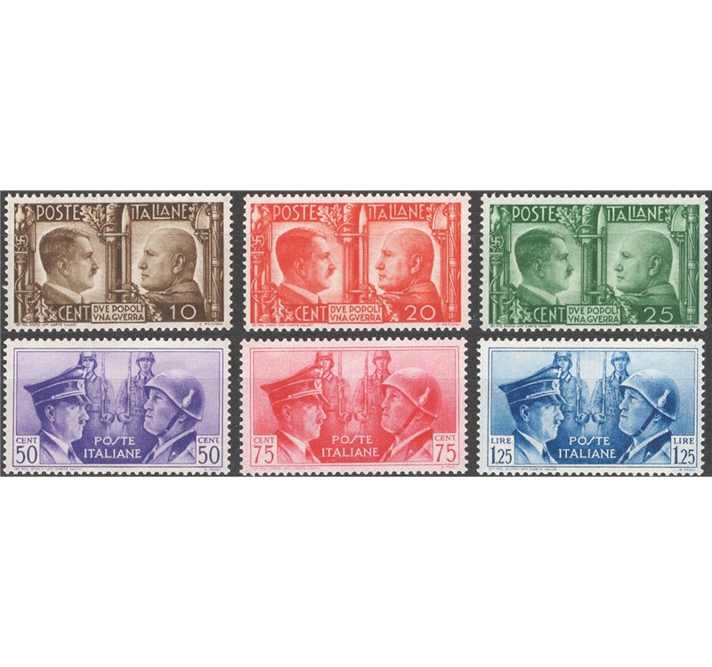 1941 - Fratellanza Italo Tedesca, serie n° 452/57. Cat. € 140 (**)