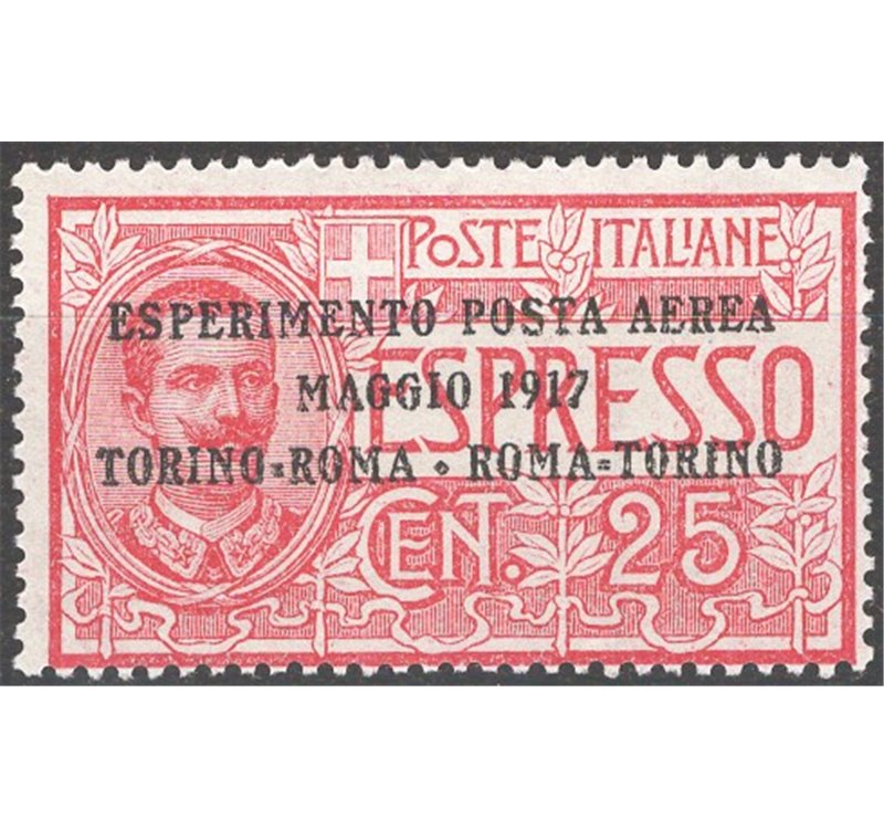 1917 - P.A. Volo Torino - Roma - Torino, n° 1. Cat. € 90 (**)