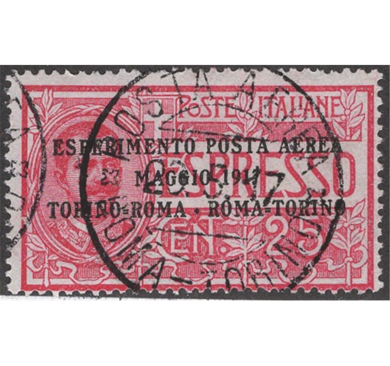 1917 - P.A. Volo Torino - Roma - Torino, n° 1. Cat. € 70 (U)