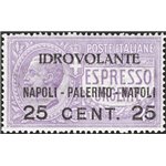 1917 - P.A. Volo Napoli - Palermo - Napoli 25 c. su 40 violetto, n° 2 con ottima centratura. Cert.: IC. Cat. € 270 (**)