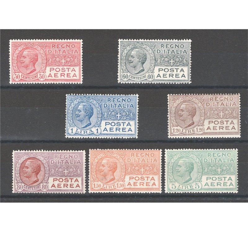 1926/28 - P.A. Vittorio Emanuele, serie n° 2A/7 con ottima centratura. Cert.: Biondi. Cat. € 1.950 (**)