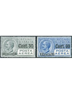 1926/28 - P.A. Vittorio Emanuele, serie n° 8/9 con ottima centratura. Cert.: Biondi. Cat. € 975 (**)
