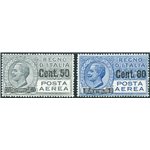 1926/28 - P.A. Vittorio Emanuele, serie n° 8/9 con ottima centratura. Cert.: Biondi. Cat. € 975 (**)