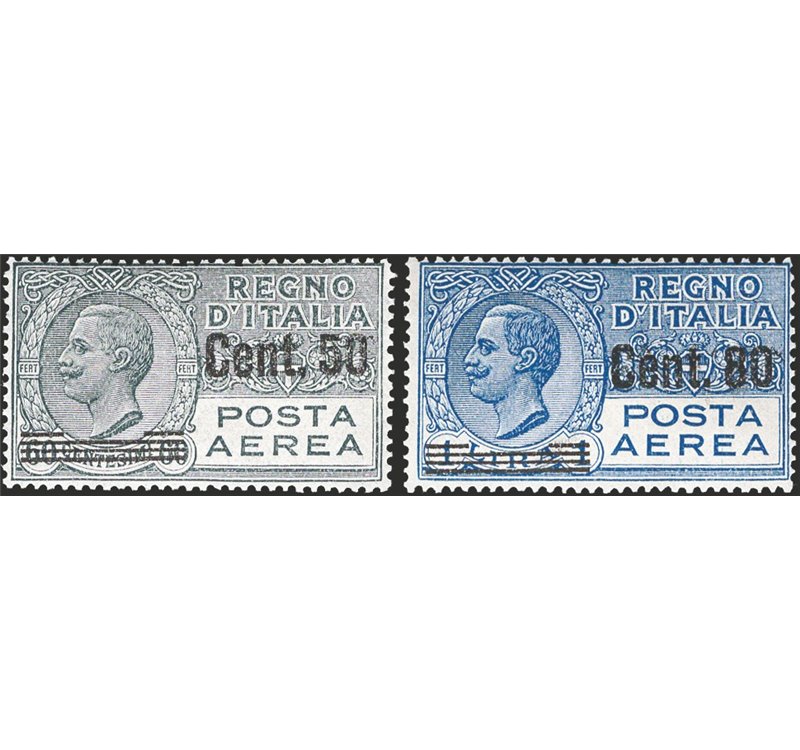 1926/28 - P.A. Vittorio Emanuele, serie n° 8/9. Cert.: IC. Cat. € 325 (**)