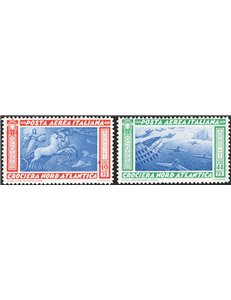 1933 - P.A. Crociera Balbo le pale di destra dei due trittici con i valori postali della soprattassa aerea per l'Europa e l'Amer