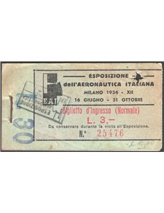 Tematica esposizione dell'Aeronautica Italiana, carnet contenente i vari biglietti (5) d'ingresso. Molto raro probabilmente unic