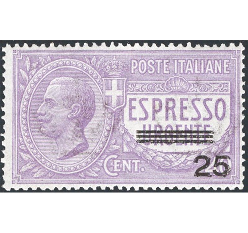 1903 - Espressi Vittorio Emanuele 25 c. su 40, n° 3. Cat. € 175 (**)