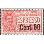 1922 - Espressi Vittorio Emanuele 60 c. su 50 rosso, n° 6. Cert.: IC. Cat. € 225 (**)