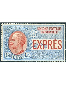 1922 - Espressi 1,20 £ non emesso, n° 8 con ottima centratura. Cert.: Biondi. Cat. € 2.400 (**)