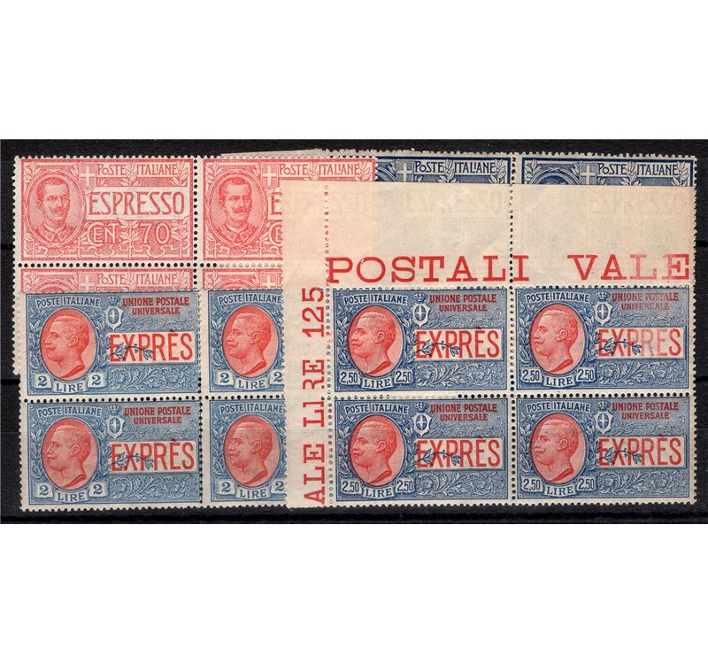 1925/26 - Espressi, serie n° 11/14 in quartina. Cat. € 200 (**)