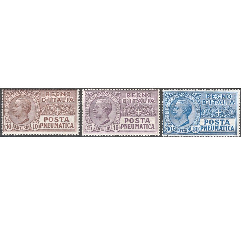 1913/23 - Posta pneumatica, serie n° 1/3. Cat. € 40 (**)