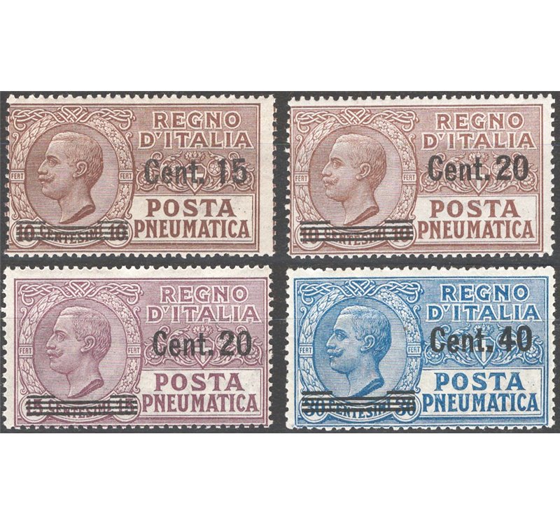 1925 - Posta pneumatica, serie n° 4/7. Cat. € 135 (**)