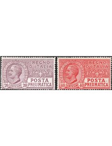 1925 - Posta pneumatica, serie n° 8/9. Cat. € 175 (**)