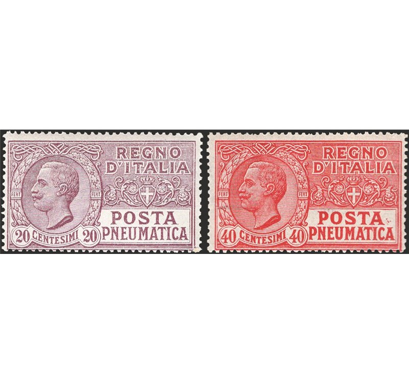 1925 - Posta pneumatica, serie n° 8/9. Cat. € 175 (**)