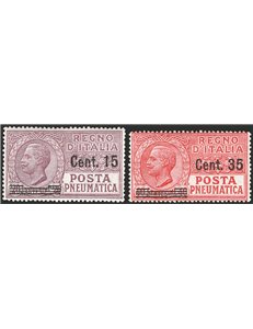 1925 - Posta pneumatica, serie n° 10/11 con ottima centratura. Cat. € 220 (**)