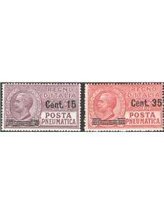 1927 - Posta pneumatica, serie n° 10/11. Cat. € 110 (**)