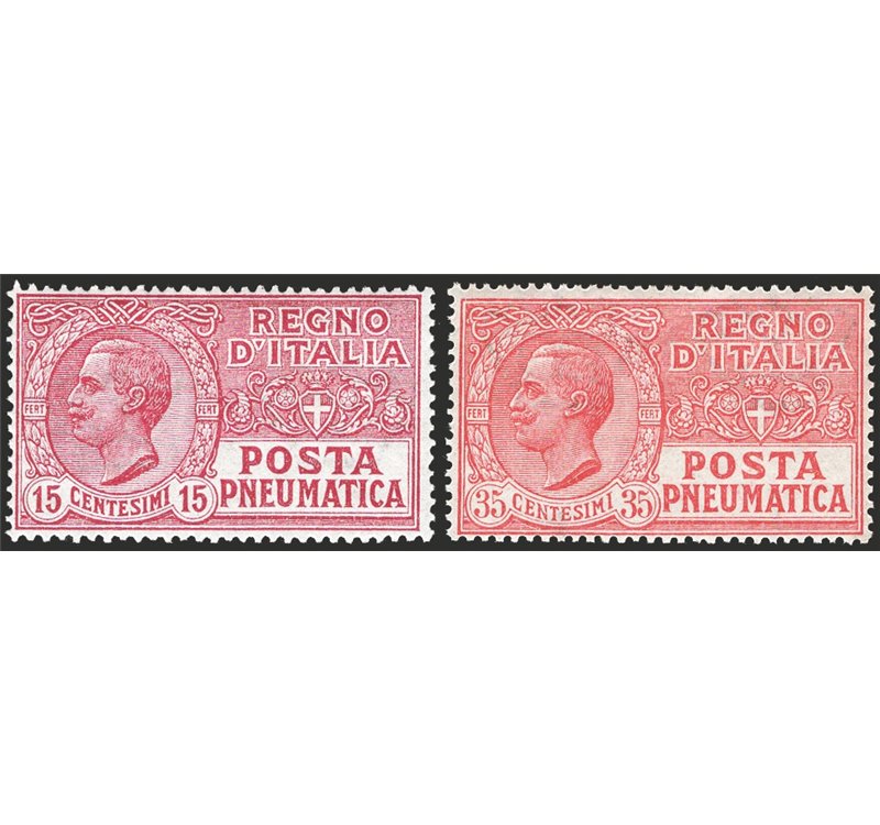 1925 - Posta pneumatica, serie n° 12/13 con ottima centratura. Cat. € 200 (**)