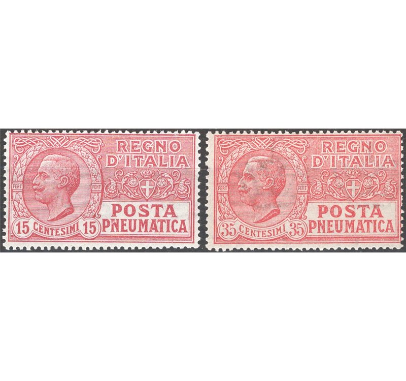1925 - Posta pneumatica, serie n° 12/13. Cat. € 100 (**)