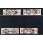 1923/25 - Pacchi postali soprast., nodo di Savoia, serie n° 20/23. Firm.: Chia. Cert.: IC. Cat. € 475 (U)
