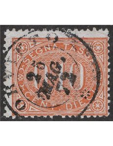 1869 - Segnatasse cifra 10 c. giallo, n° 2. Cat. € 100 (U)