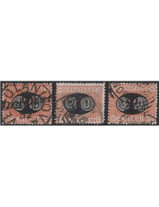 1890/91 - Segnatasse “mascherine” soprast., serie n° 17/19. Cat. € 100 (U) 