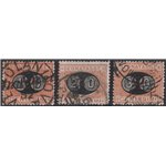 1890/91 - Segnatasse “mascherine” soprast., serie n° 17/19. Cat. € 100 (U) 